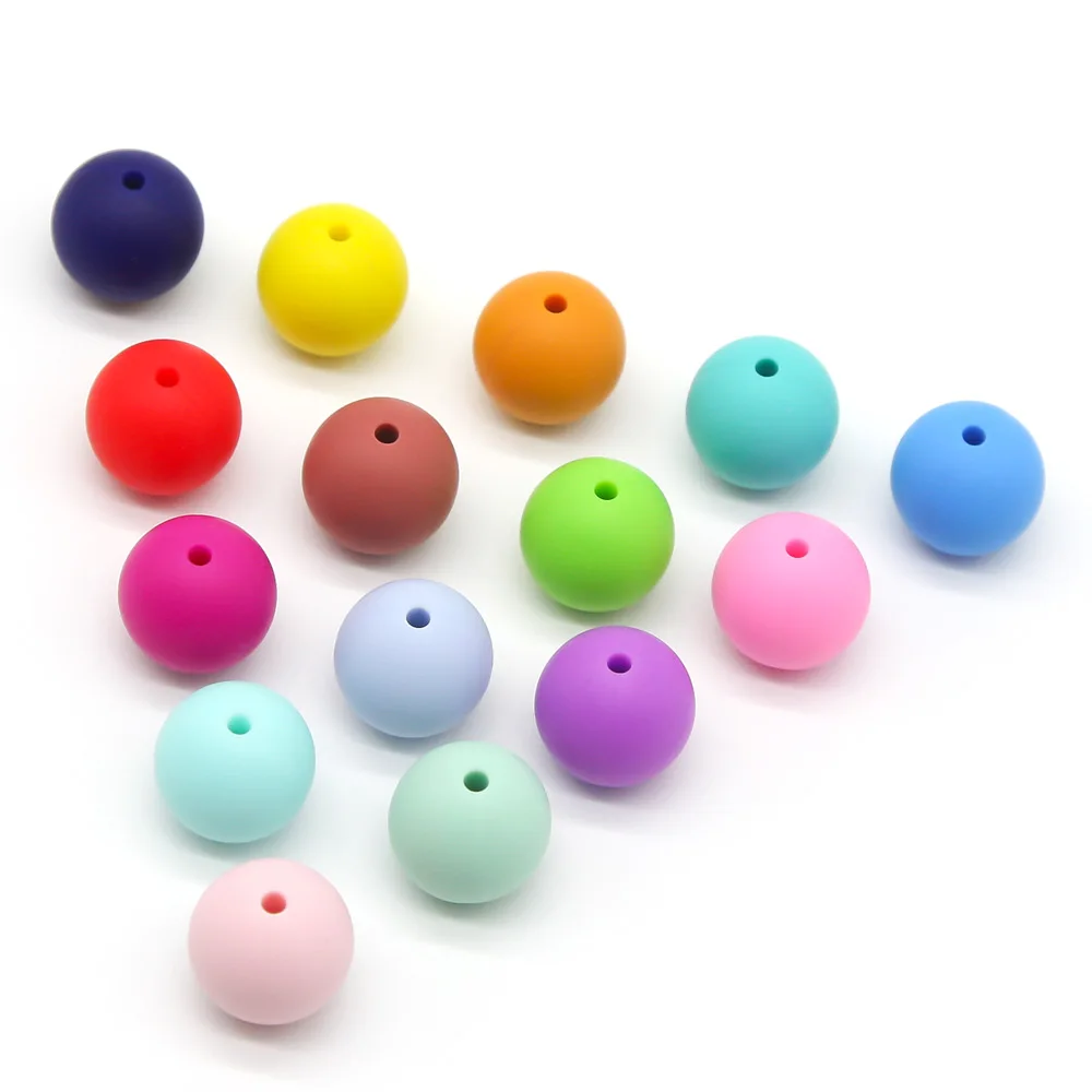 Leuke-Idee 19Mm Siliconen Kralen 10Pcs Food Grade Ronde Bpa Gratis Tandjes Kralen Diy Baby Hanger Verpleging ketting Fopspeen Kettingen