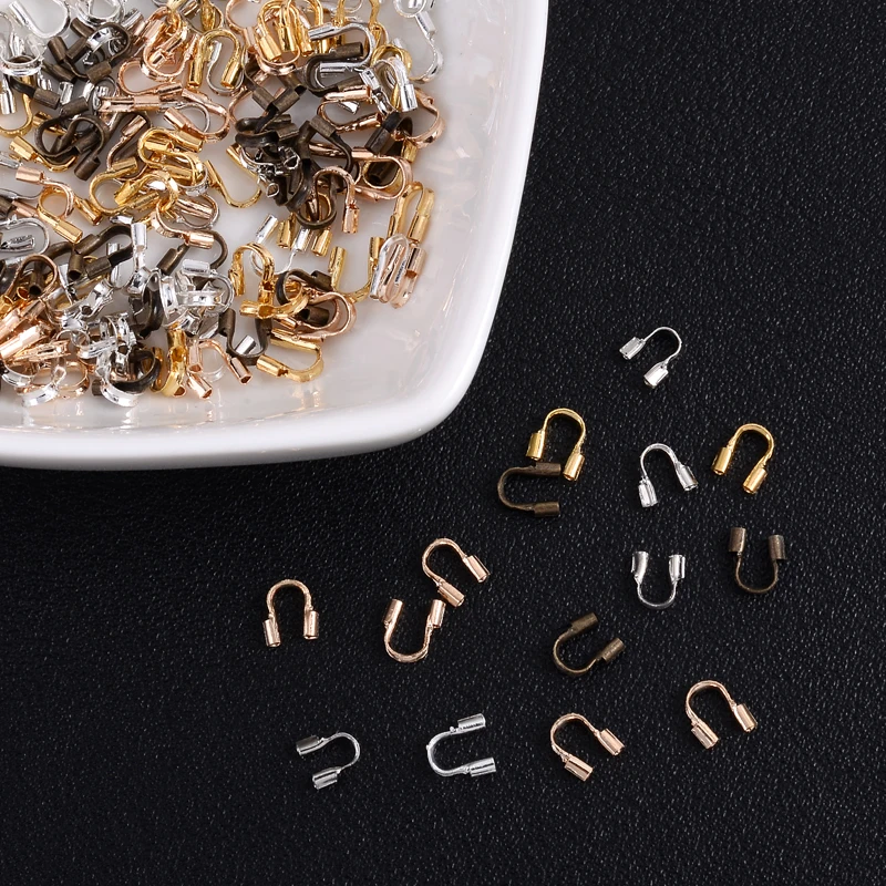 400Pcs/Lot Wire Guard Guardian Protectors Loops 4/6/7mm U Shape Accessories Clasps Connector For DIY Handmade Jewelry Making