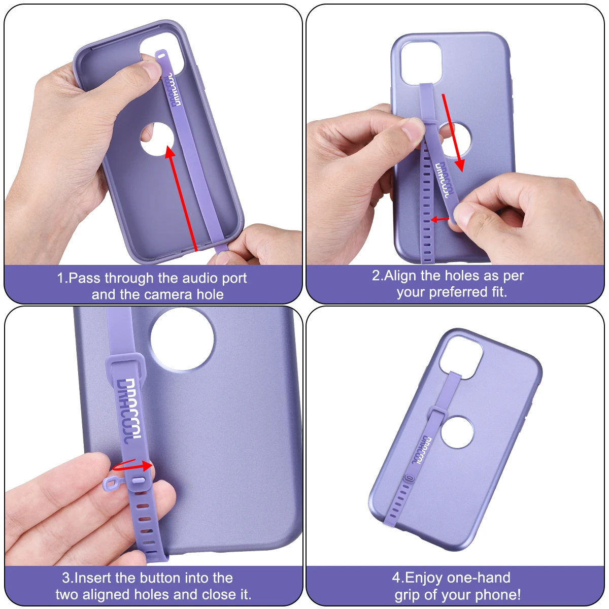 New 2pcs clear Wristband Hand Band Soft TPU silicone Grip Phone Hand Finger Ring Holder Strap Ropes For iPhone Xiaomi kickstand