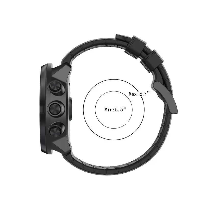 Suunto 9 baro用シリコンストラップ,suunto 7 d5用24mm交換用アクセサリー