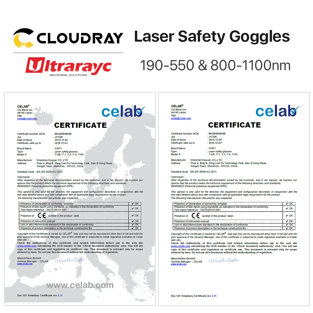 Ultrarayc 355 & 532nm lazer gözlük orta boy B tipi koruyucu gözlük kalkanı koruma için UV ve yeşil lazer güvenlik gözlükleri