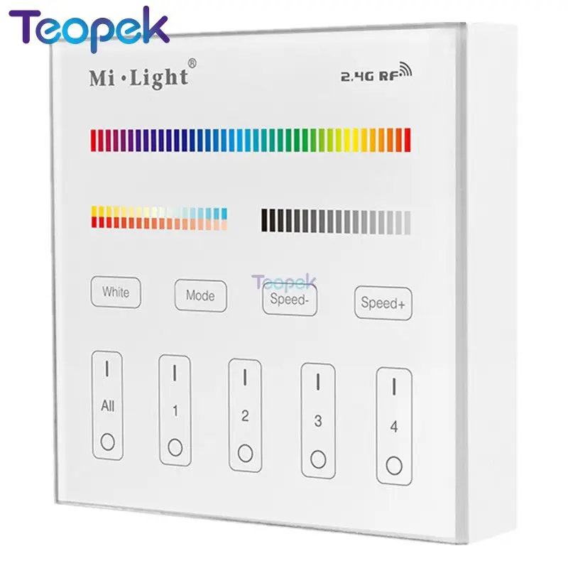 Imagem -04 - Miboxer-controlador Inteligente de Led Painel de Toque b1 b2 b3 b4 t1 t2 t3 t4 para Rgbw Rgb Mais Cct Cor Única Faixa de Lâmpada Led Branca Dupla