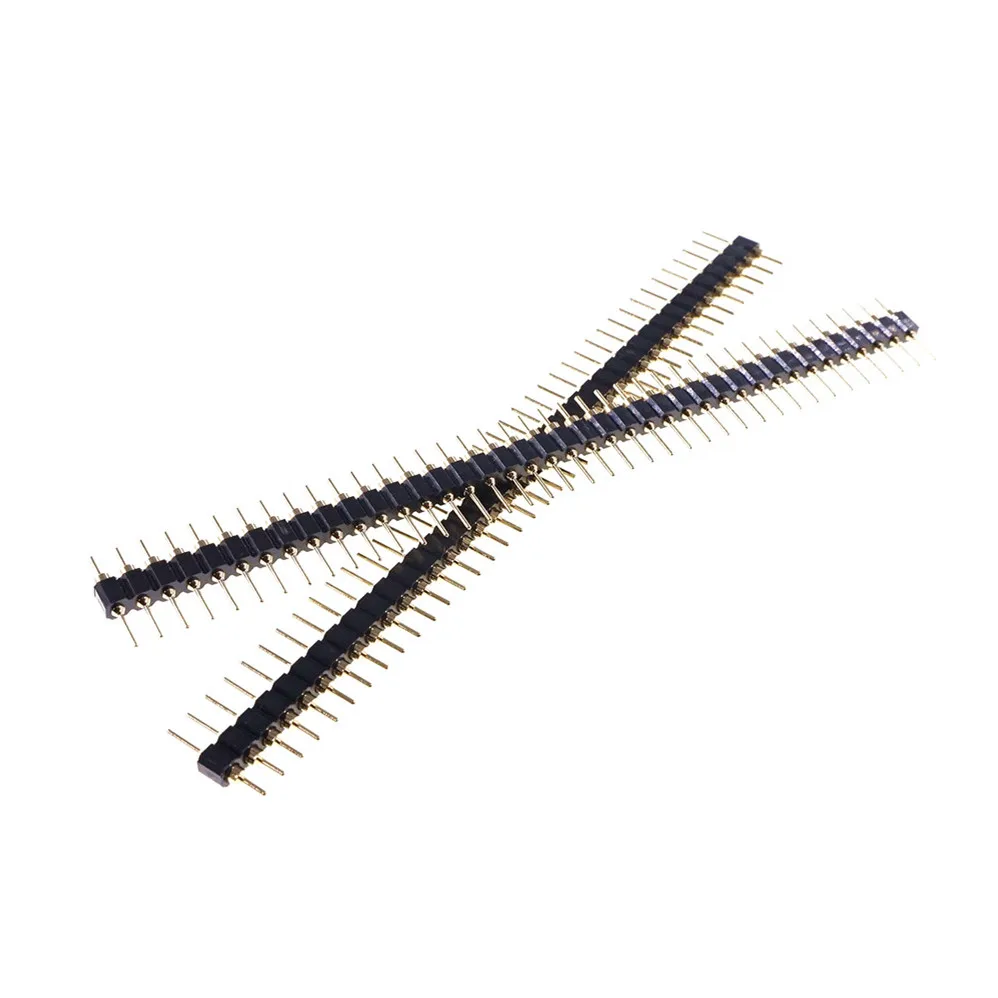 2 5 20 Pcs SIP 1X40 P Single Row ROUND PIN HEADER Male 2.54 MM PITCH Strip 0.6 mm Diameter Contact 0.5 mm Solder Tail Gold 3A