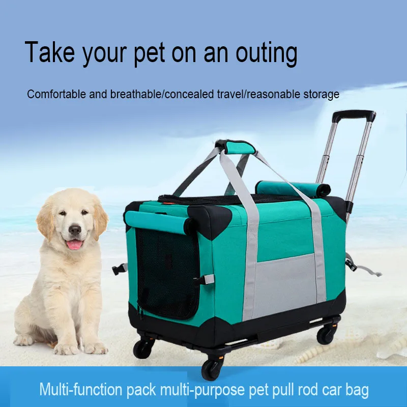 

Pet Trolley Bag Transportation Small And Medium-Sized Dog Backpack Soft Breathable Air Box Separate Type Suitcase Dog Supplies