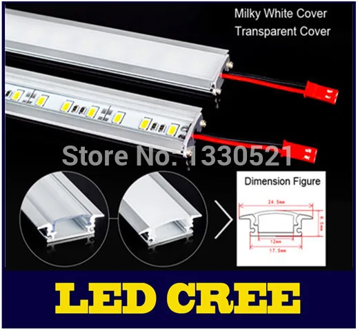 

10X0.5M/lots 8W 5630 LED Bar U Groove Light 50CM Non-Waterproof 36LEDs/50CM LED Rigid Strip DC 12V 5630 LED Tube Hard LED Strip