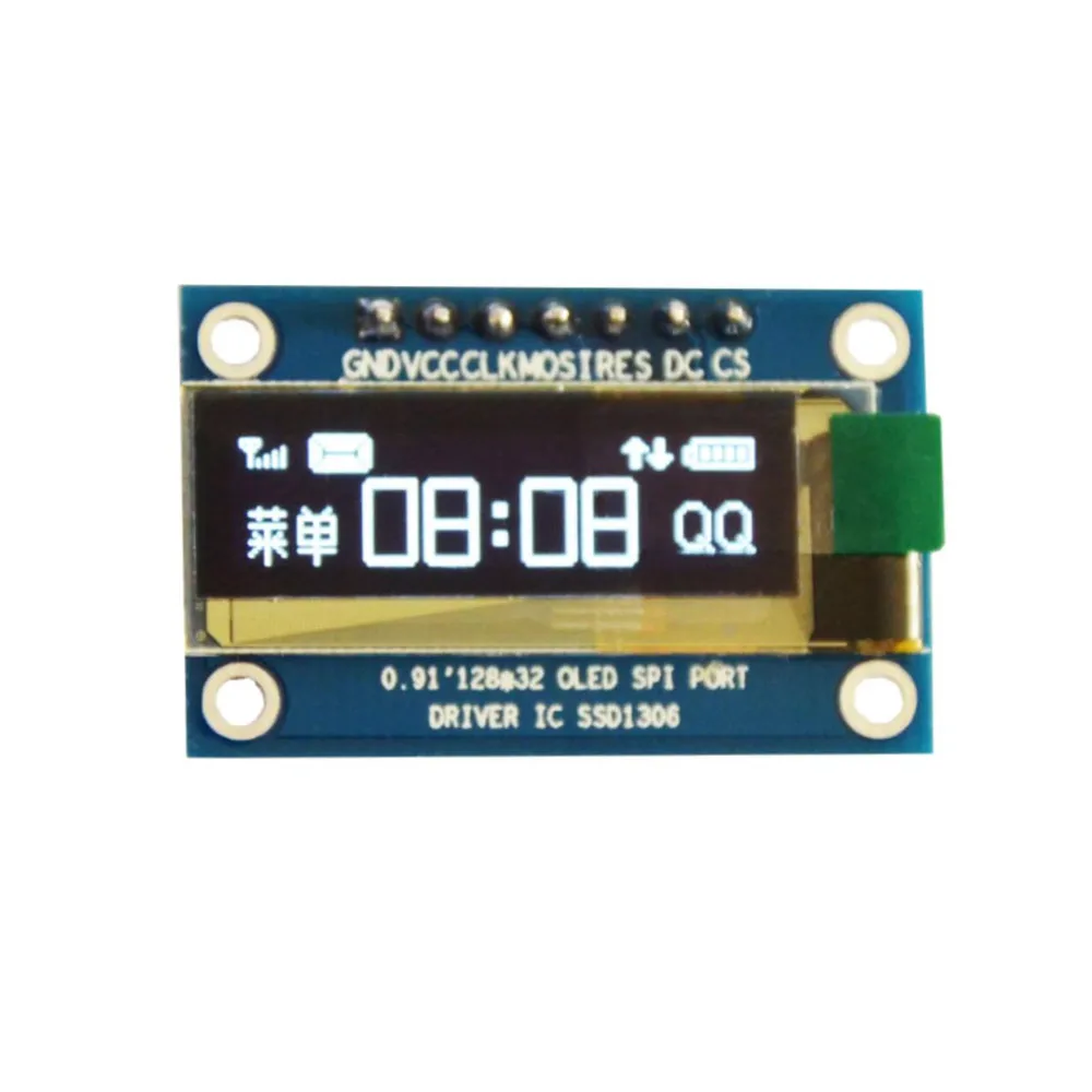 Taidacent Ultrasmall 0.91 Inch White Blue Color SPI IIC U8g2 Ssd1306 I2c Vertical Screen for Coding Stm32 I2c Display