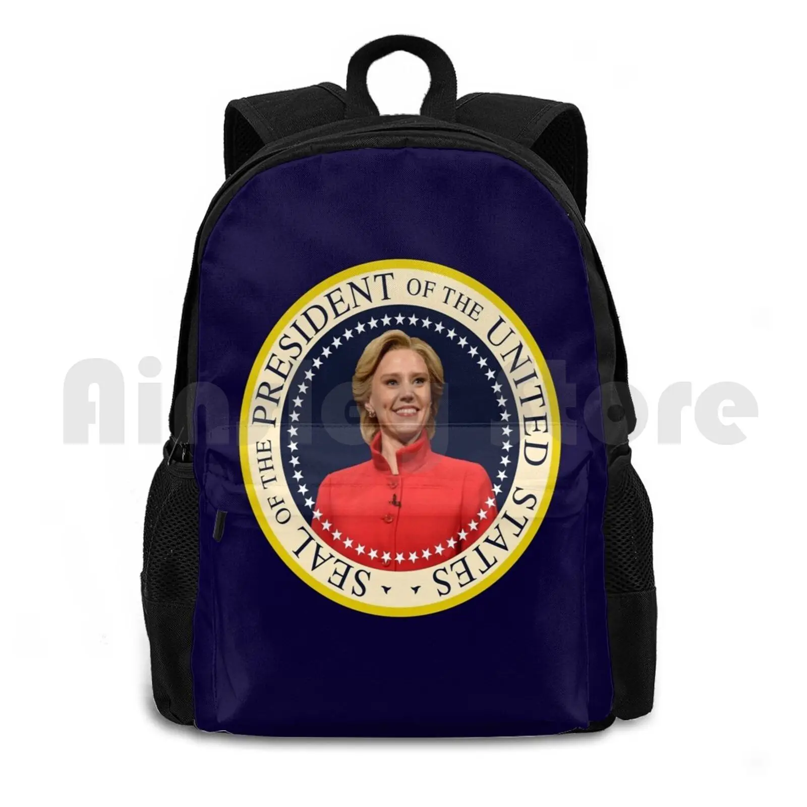 

Hillary Mckinnon " Presidential Seal " Outdoor Hiking Backpack Waterproof Camping Travel Hillary Clinton Kate Mckinnon Snl