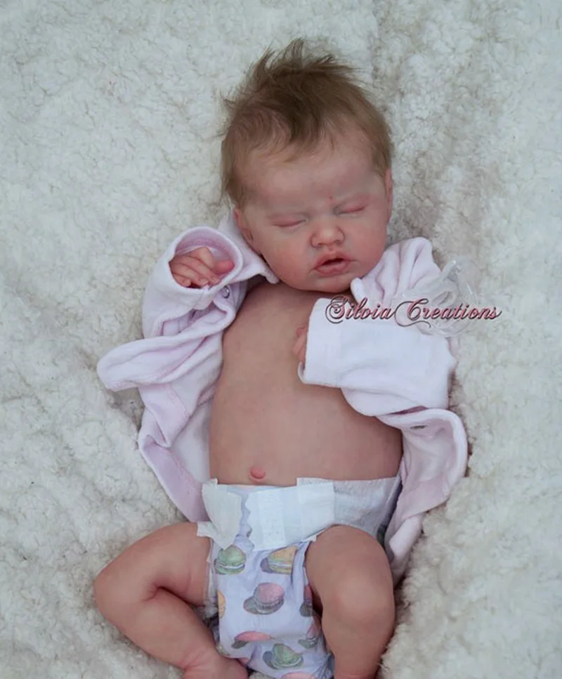 17inch Unpainted Reborn Doll Kit Indie by laura Soft Touch Unfinished Doll Parts with cloth and silicone body Waterproof Toys