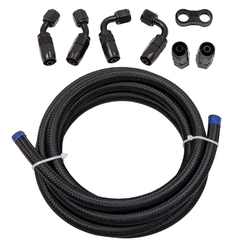 

Braided Fuel Line 3/8 10ft 6AN Oil Gas Fuel Hose End Fitting Separator Clamp Kit