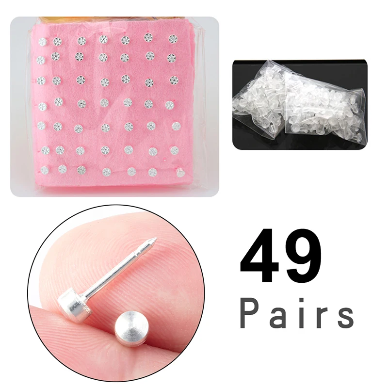 12-49 Pairs Sterile Ohr Stud Ohrring Verwenden für Ohr Piercing Pistole Chirurgische Stahl Stud Knorpel Tragus Ohrringe Set tool Kit Schmuck