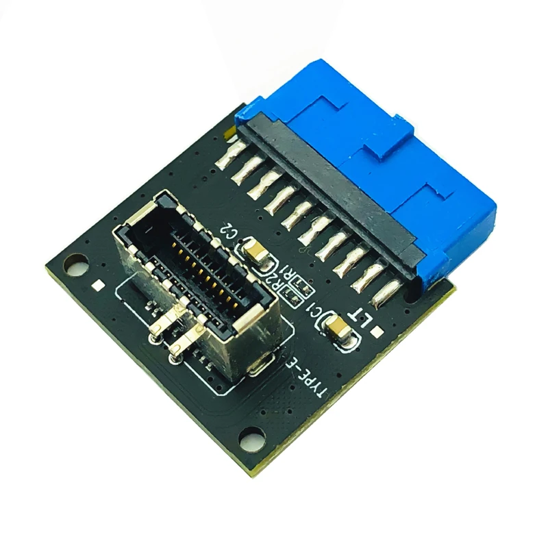 USB 3.0 Header Internal Ke USB 3.1/3.2 Tipe C Adaptor Tipe E Depan 20pin Ke 19Pin Konverter untuk PC Motherboard Connector Riser