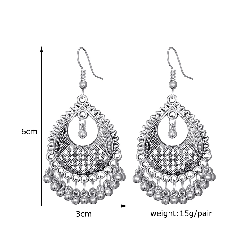 Vintage Drop Dangle Earrings for Women Fashion Jewelry boucle d’oreille Handmade Beads Hollow Ethnic Indian Earrings Brincos