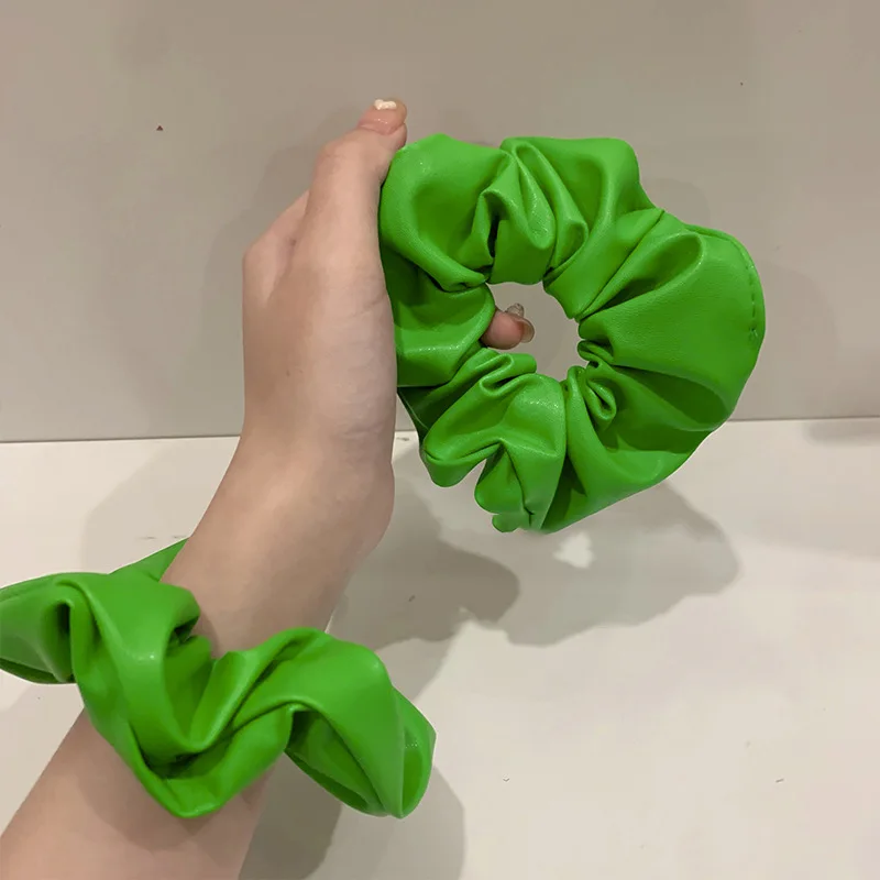 Green Hair Scrunchies Elastic Hair Bands Solid Color Hair Ties Fashion Headwear For Women Girls Hair Accessories Gifts