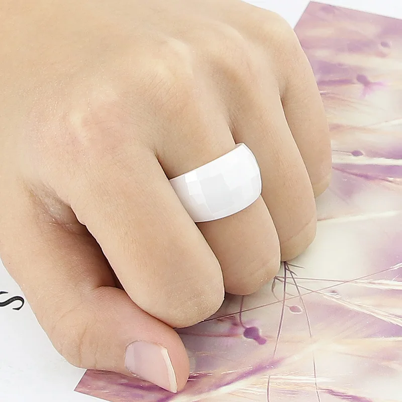 Beautiful Black And White Arc Tangent Plane Ceramic Rings For Women Top Quality Jewelry Ring Anniversary Gift Wholesale