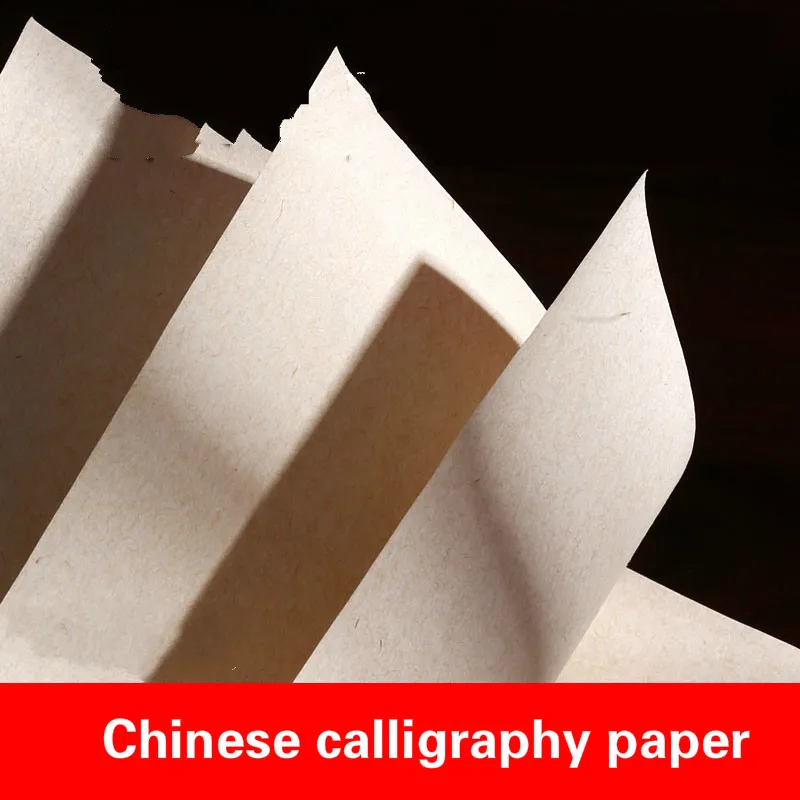 

100 Sheets Brush Calligraphy Writing Paper Thicken Raw Rice Paper Chinese Painting Practice Creation Pupi Jute Antique Paper