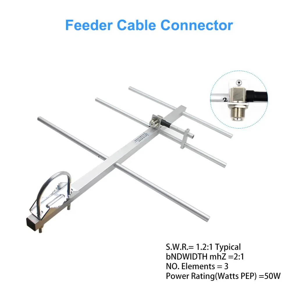 Imagem -04 - Yagi Gamma Antena Alto Ganho 7dbd Conector So239 Apto para Tyt Md398 Baofeng Bf888s Uhf Uhf430450 Mhz