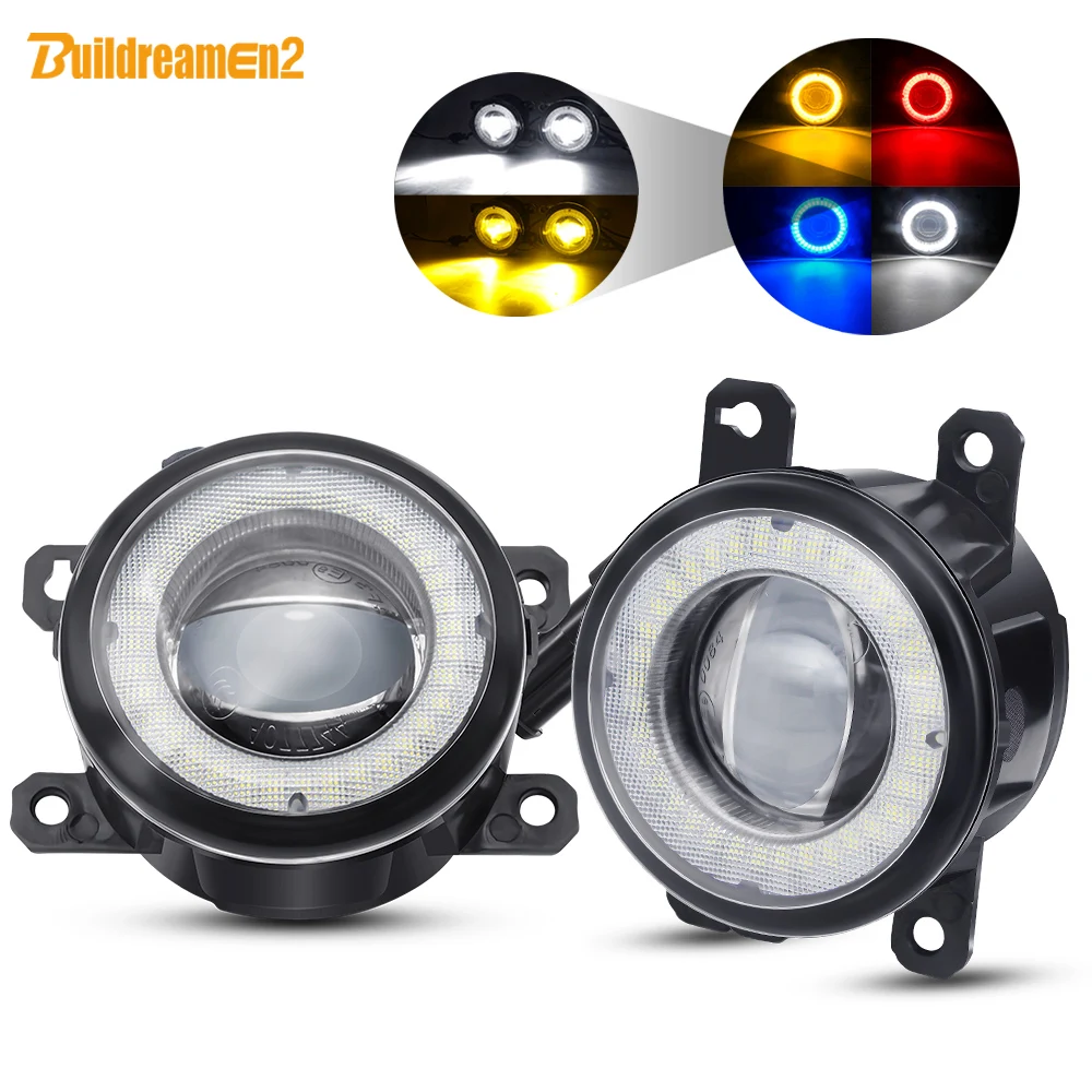 2 X Car Angel Eye Fog Light LED Lens DRL Fog Daytime Lamp For Ford Focus Fusion Ka Fiesta C-Max Transit Tourneo Edge EcoSport