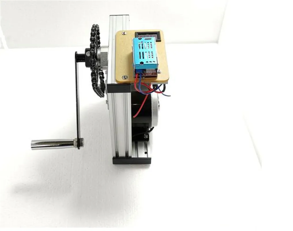 Generador de manivela manual, 100W, 12V 24V, estructura de aleación de aluminio, puente rectificador de voltímetro, equipo de enseñanza