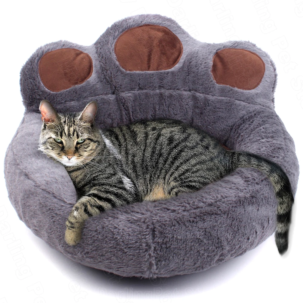 Warm Pet Cat Bed for Cats Basket Mat Winter Plush Beds Lounger for Cat Kitty Panier Pet Bed Products for Cats Cama Para Gato