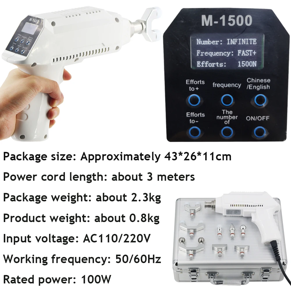 2022 New Electric Chiropractic Adjusting Tool Spine Correction Gun 8 Heads 1500N Adjustable Intensity Therapy Spinal Massager