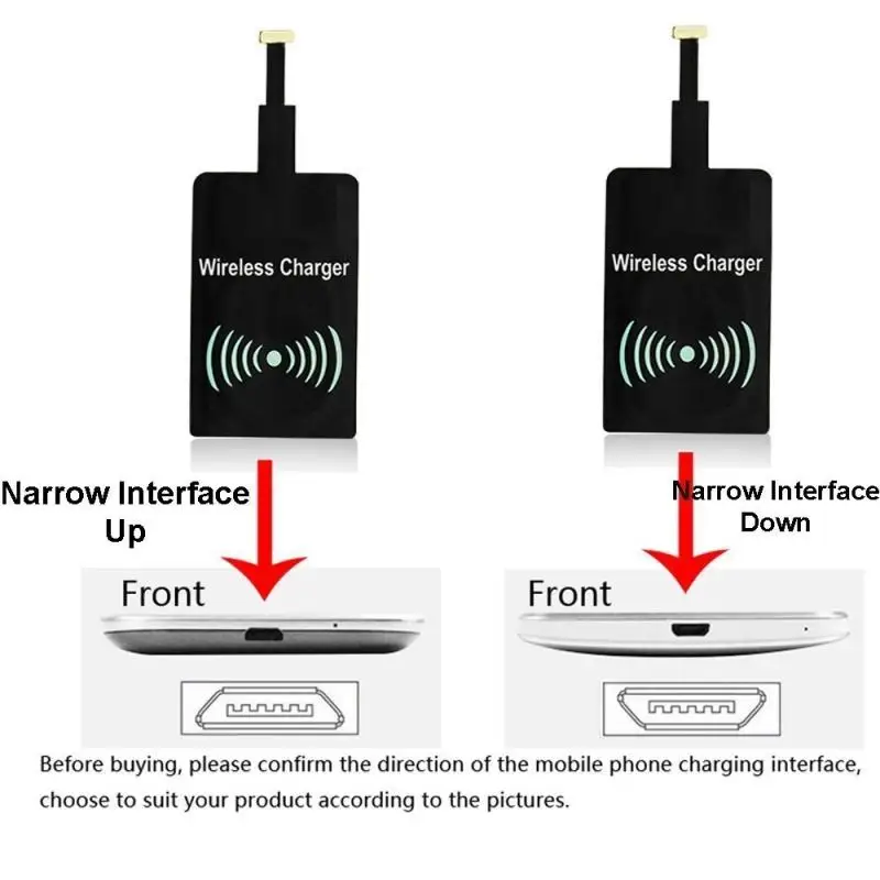 Wireless Charging Receiver For 6 6s 5 5s Micro USB Type C Fast Wireless Charger For