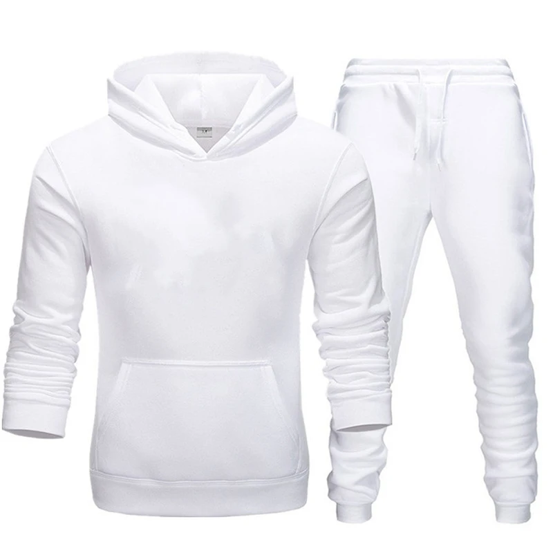 Fashion hooded couple hoodie+pants two-piece set adult hoodie set casual set sports daily set simple fashion set