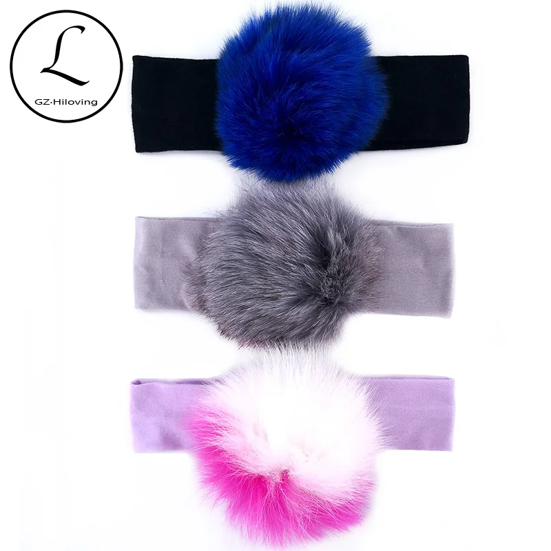 

Cute Real Fur Headbands For Newborn Baby Girls Boys 1-24M Kids Childs Toddler Soft Cotton Hair Accessories New born Gifts