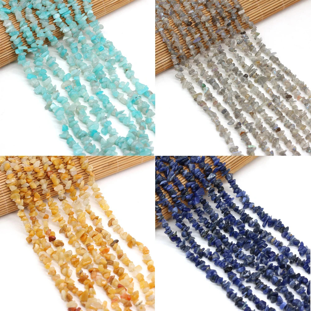 Natural Gem Stone Beads Chip Crystal Agates Tiger Eye Irregular Gravel Beads for DIY Charm Bracelet Necklace Jewelry Making 15''