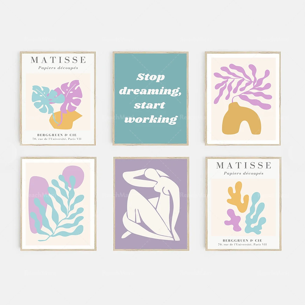 

Matisse prints, mid-century modern, retro art pastel Danish pastel decorations, pastel prints, bohemian posters