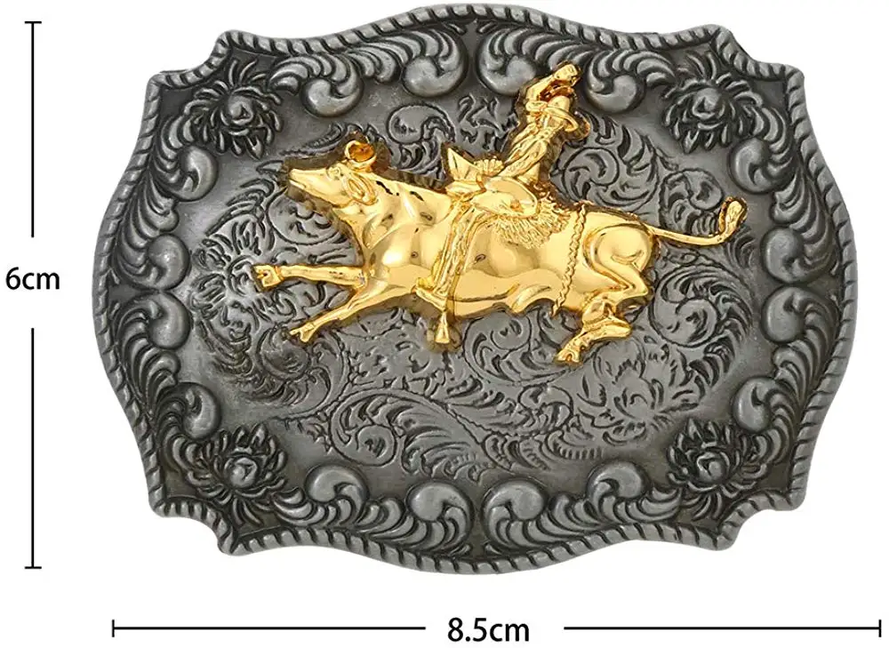 Ride bull steven-hebilla de cinturón con forma rectangular para hombre, hebilla de vaquero occidental sin cinturón, aleación personalizada, ancho de 4cm