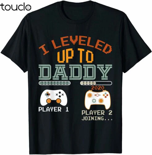 Mens I Leveled up to Daddy 2020 Gift Promoted to Daddy Est 2020 T-Shirt Funny