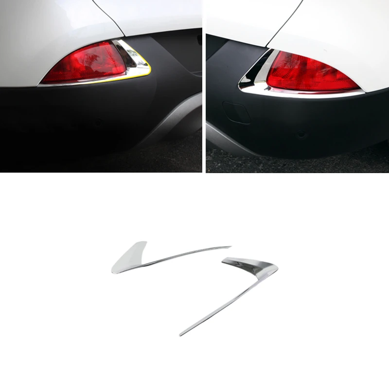 Car Accessories for Renault Kadjar 2015 2016 2017 ABS Chrome Rear Fog Light Molding Strips Trim 2pcs