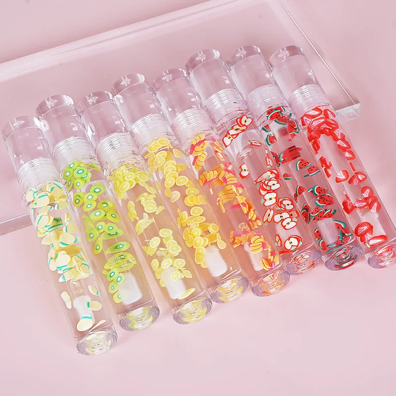 Lip glaze transparent glass lip gloss lip oil anti-dry and cracked fruit lip oil moisturizing colorless mirror water light TSLM2