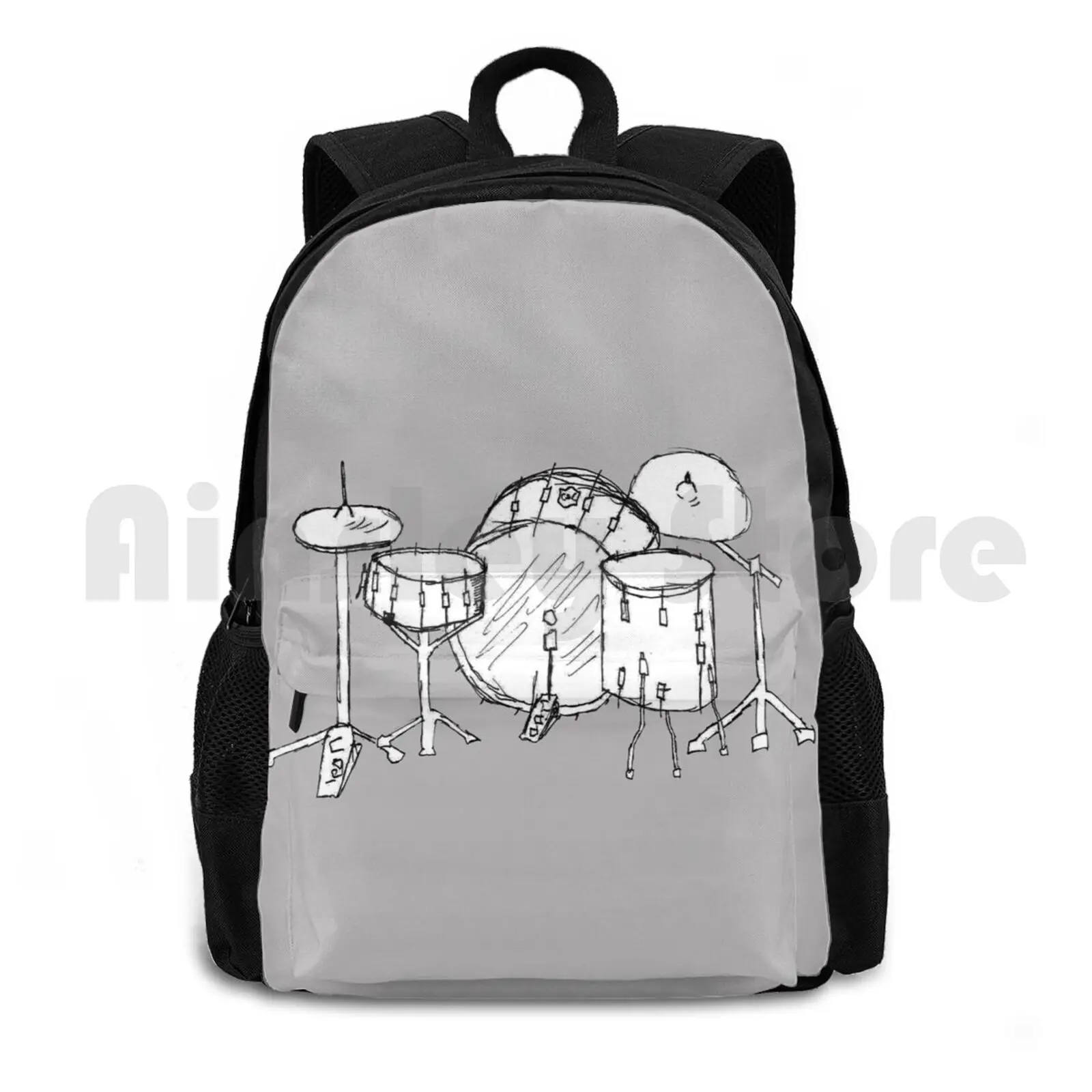 Drum Kit Drawing Outdoor Hiking Backpack Waterproof Camping Travel Drum Kit Drumkit Drummer Drumset Drum Drums Music Percussion