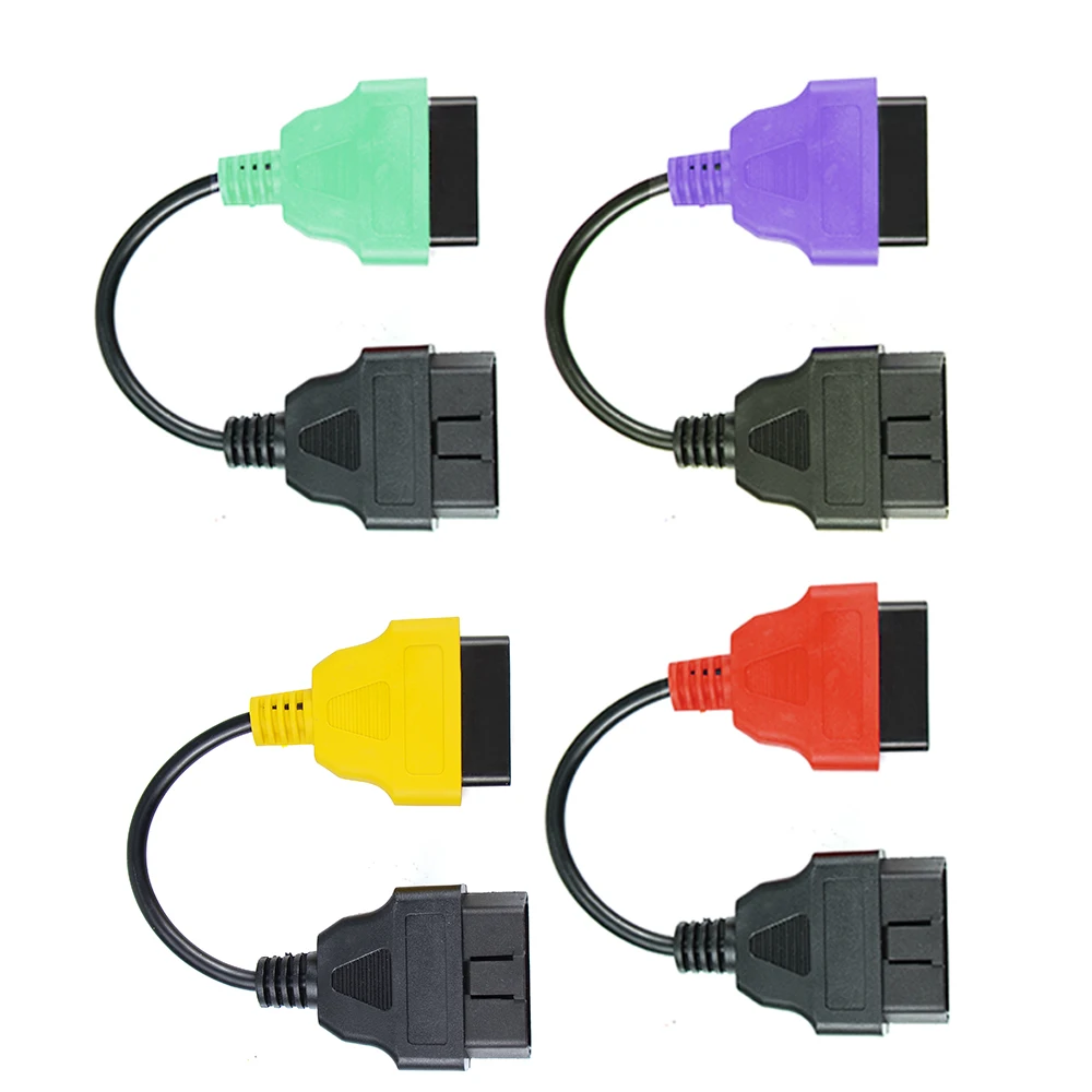 4PCS OBD2 Connector ABS Airbag Scanner Diagnostic Cable for Fiat ECU Scan Newest FiatECUScan Adapter