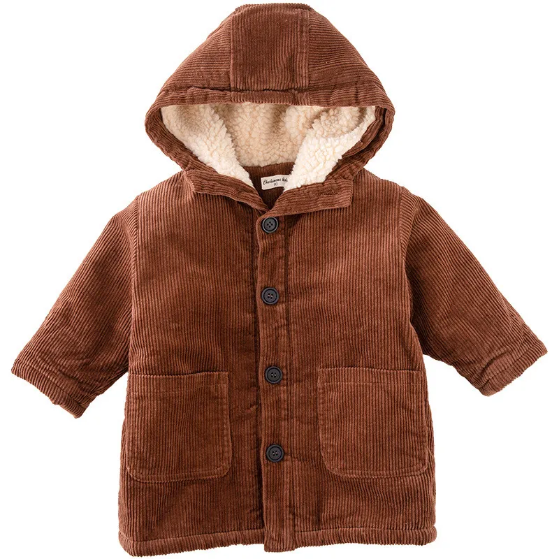 Girls Baby\'s Kids Coat Jacket Outwear 2023 Hooded Warm Plus Velvet Thicken Winter Autumn Buttons School Fleece Children\'s Clothe