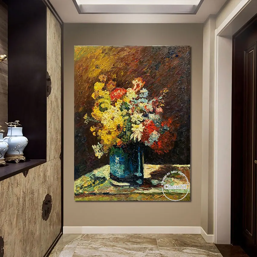 

Unframed Flowers Of All Colors In A Vase Paintings Handmade Wall Canvas Bar Art Hand Picture Reproductions Of Famous Painting