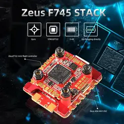 HGLRC Zeus F745 STACK FPV Racing Drone 3-6S F7 Flight Controller 45A BL32 4 in1 ESC dissipatore di calore porta bussola installazione Hole20X20mm