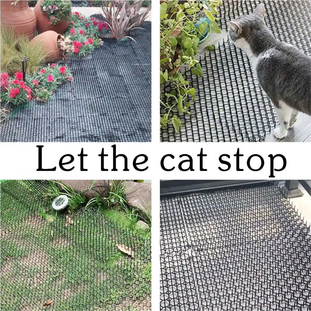 Tapis de jardinage répulsif pour chat, filet de piquants en polymères, dissuasif, anti-pointe, éloigne les chats, vec, escalader, clôture,