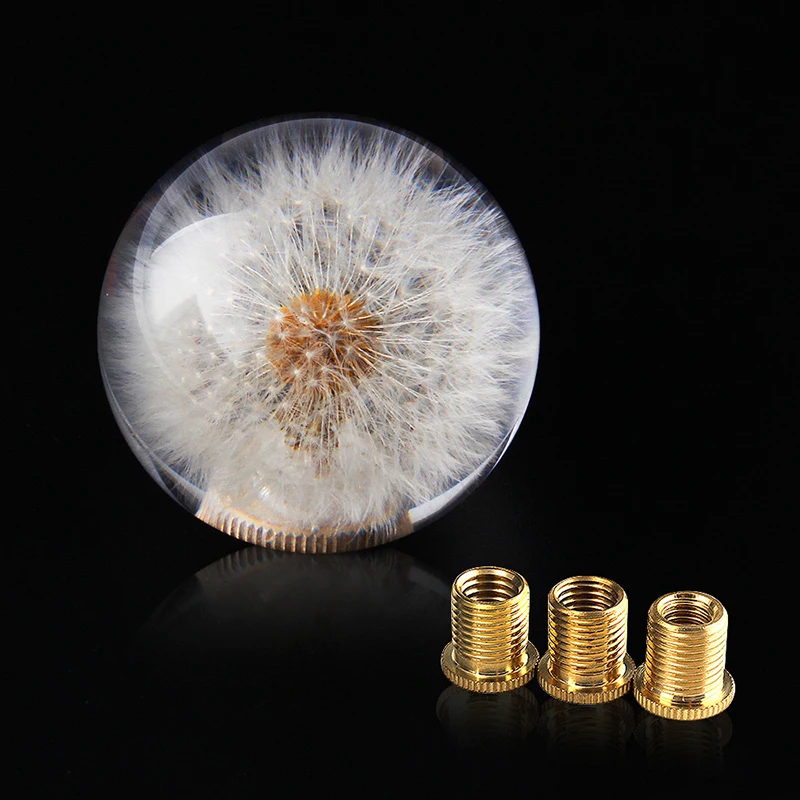 

Acrylic Ball Shape Unique Dandelion Flower Transparent Manual Shifter Lever Gear Shift Knob Universal