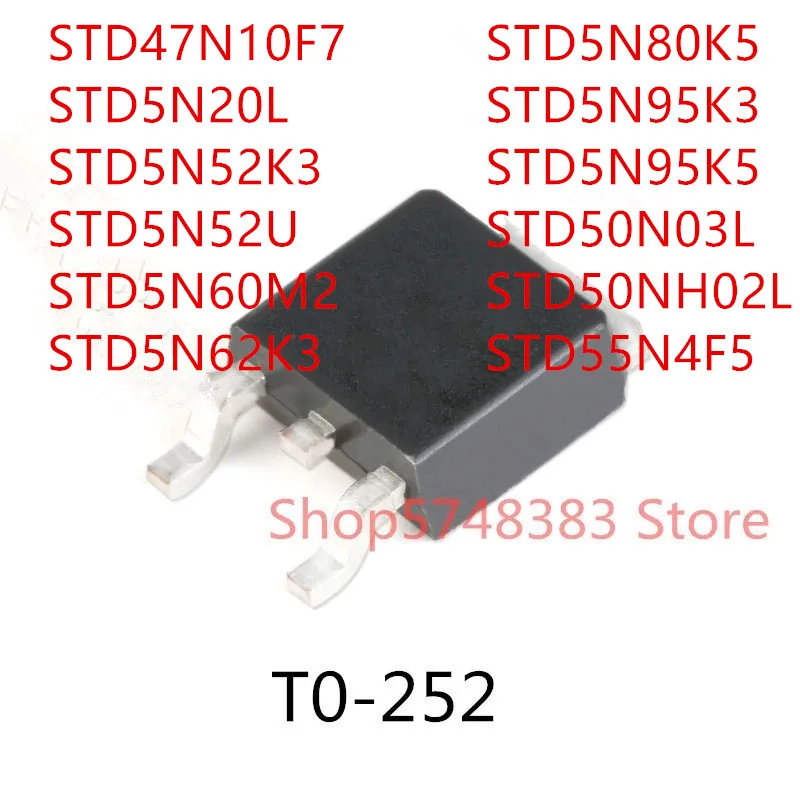 10 قطعة STD47N10F7 STD5N20L STD5N52K3 STD5N52U STD5N60M2 STD5N62K3 STD5N80K5 STD5N95K3 STD5N95K5 STD50N03L STD50NH02L STD55N4F5