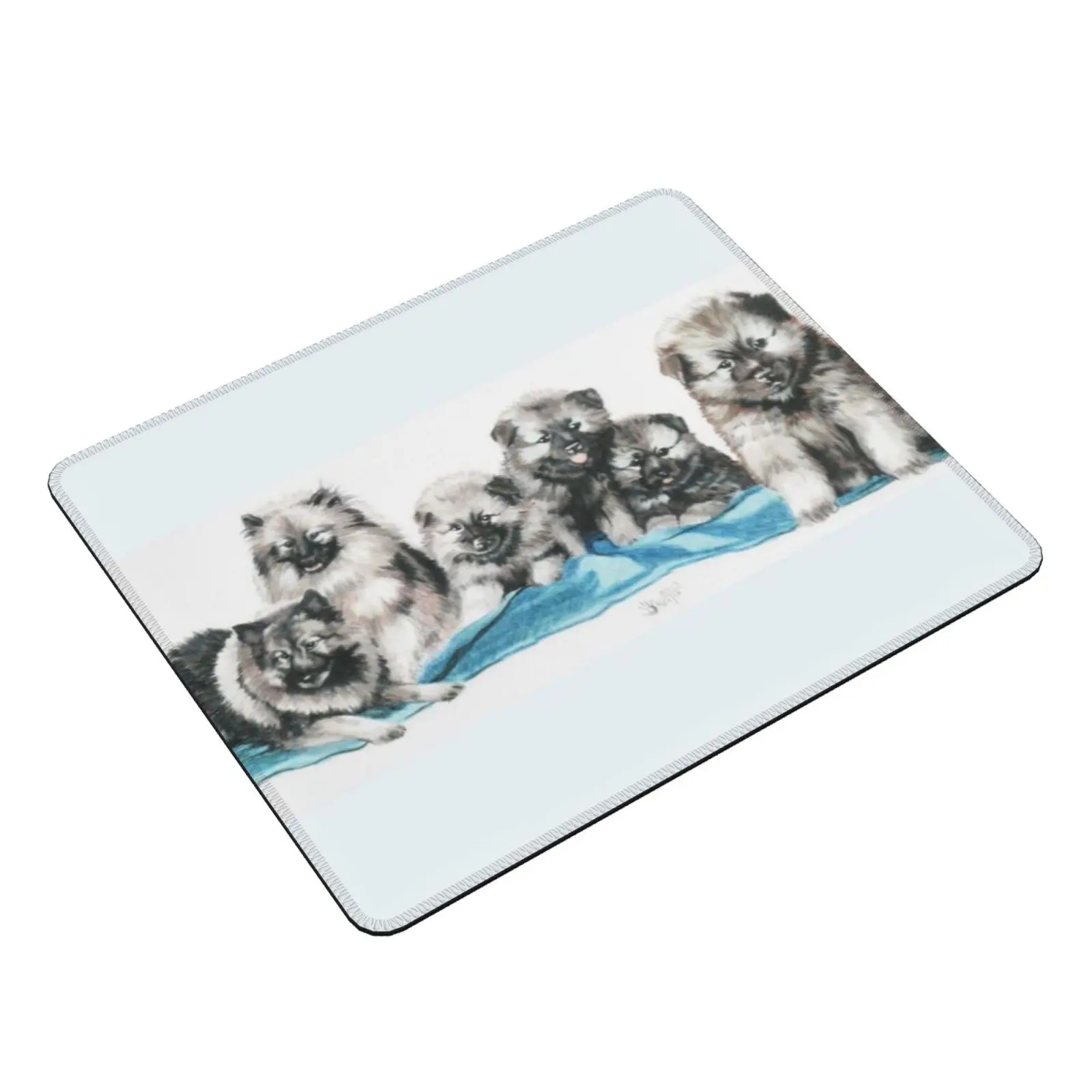 Keeshond Puppies Mouse Pad DIY Print Bbk0100 Non Sporting Group Dog Pet Canine Domestic Animal Mammal