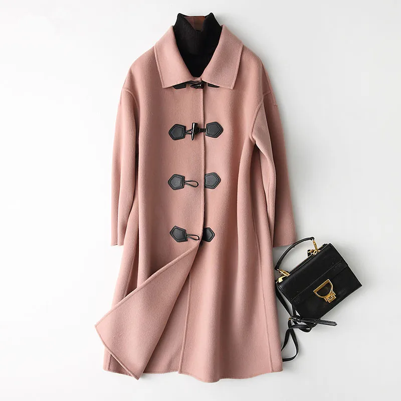 

4040 New Spring Wool Coat Female England Style Double-sided Wool Coat Women Autumn Winter Jacket casacos 38540 WYQ3403