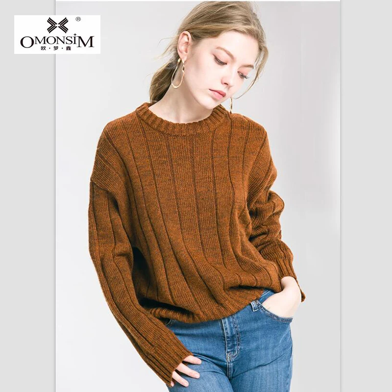 Winter European Style Solid Simple Fashion Sweater Light Luxury Thin Knit Loose Pit Sweater Long Knitwear CC-067