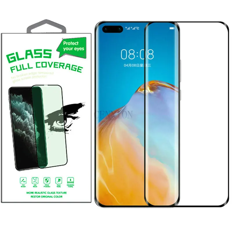 3D curved edge glue full cover tempered glass film for Hua Wei P40 Mate 40 Pro Plus 30 20  P30 P20 Pro 5G Nova 7 Honor 30 Pro+