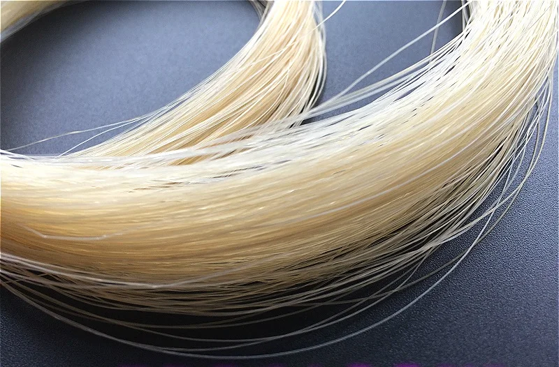 Sostituzione durevole 32 ''crine di cavallo bianche naturali Mongolia coda violino Viola violoncello Erhu Bow Hair