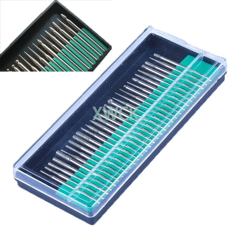 

30Pcs/Box 2.35mm Dental Diamond Burs For Millers Tooth Drill Jewelers Rotary Diamond Burs Millers Tooth