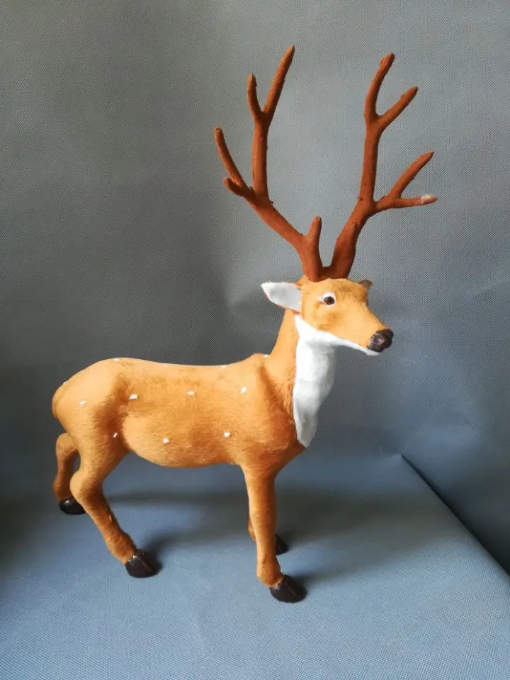 simulation sika deer plastic&furs deer hard model large 36x45cm, home party prop decoration Christmas gift b21