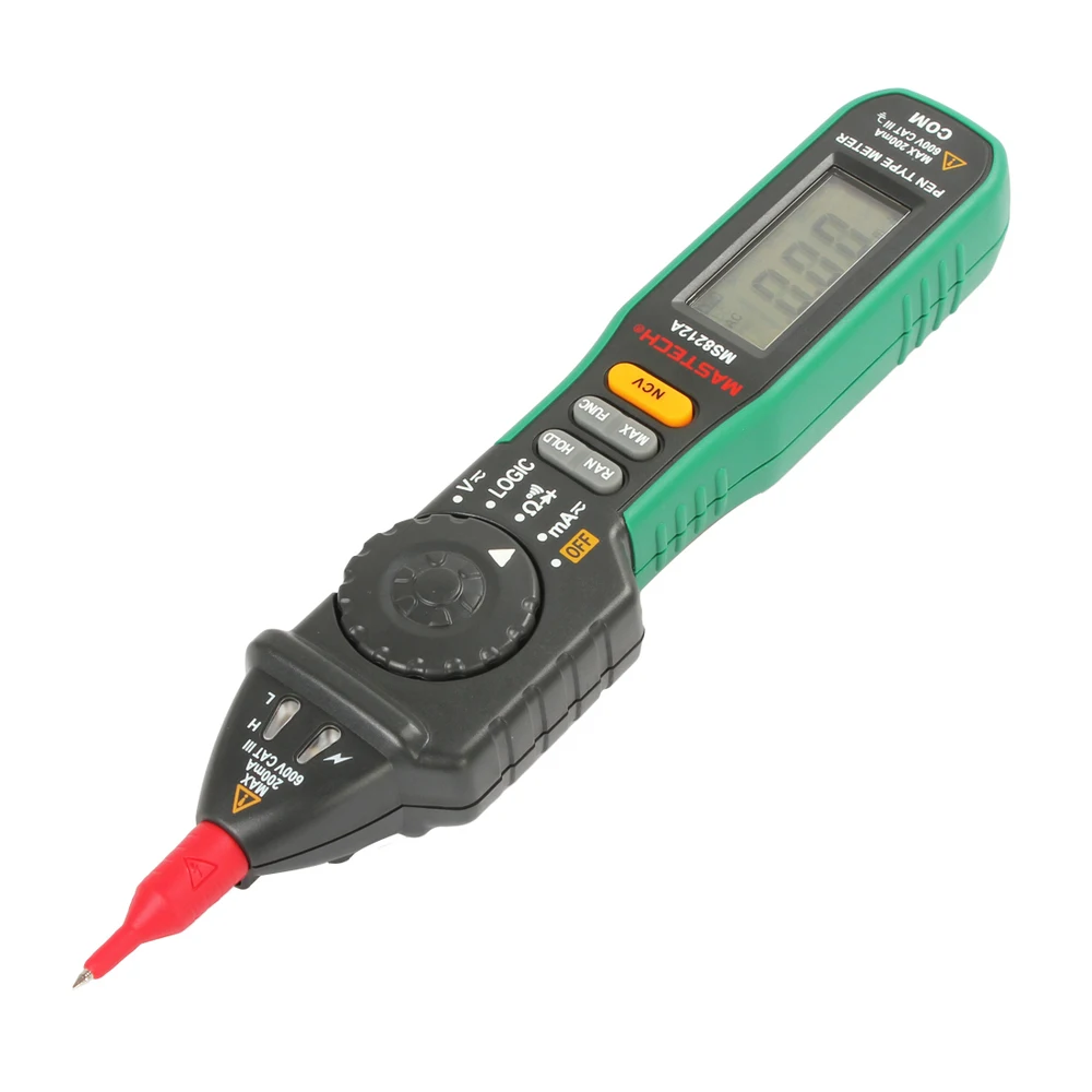 Mastech MS8212A Pen Type Digital Multimeter DC/AC Current Voltage Multimetro Tester Diode Continuity Logic Non-Contact Vol