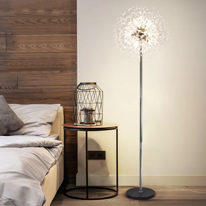 Imagem -04 - Led Dandelion Floor Lamp For Living Room Winfordo Iluminação Ouro Cor Cromada Moderno Luxo 2024